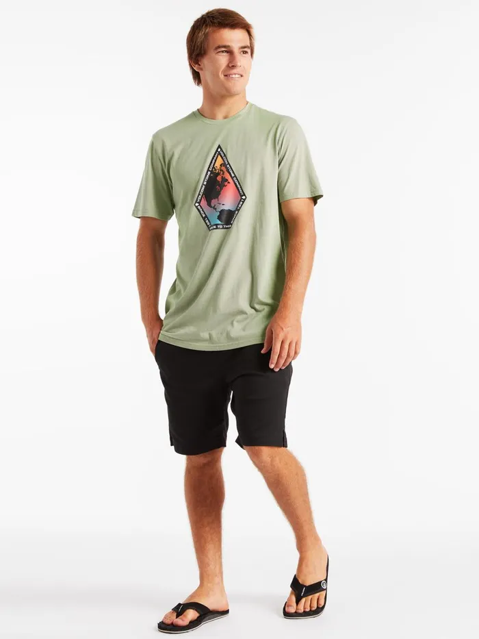 Mens TShirts and Tanks Volcom Global Stone Short Sleeve Tee 8211 Basil