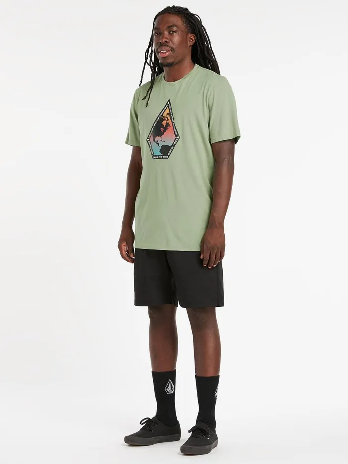 Mens TShirts and Tanks Volcom Global Stone Short Sleeve Tee 8211 Basil