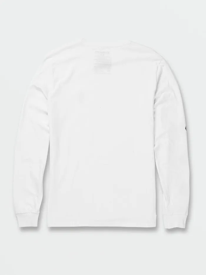 Mens TShirts and Tanks Volcom Iconic Stone Long Sleeve Tee 8211 White