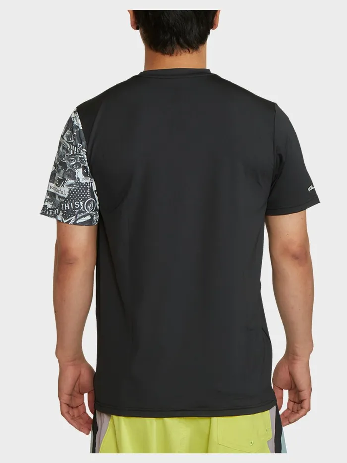 Mens TShirts and Tanks Volcom Japan Collage Short Sleeve Rashguard 8211 Black Mens TShirts and Tanks Volcom Japan Collage Short Sleeve Rashguard 8211 Black
