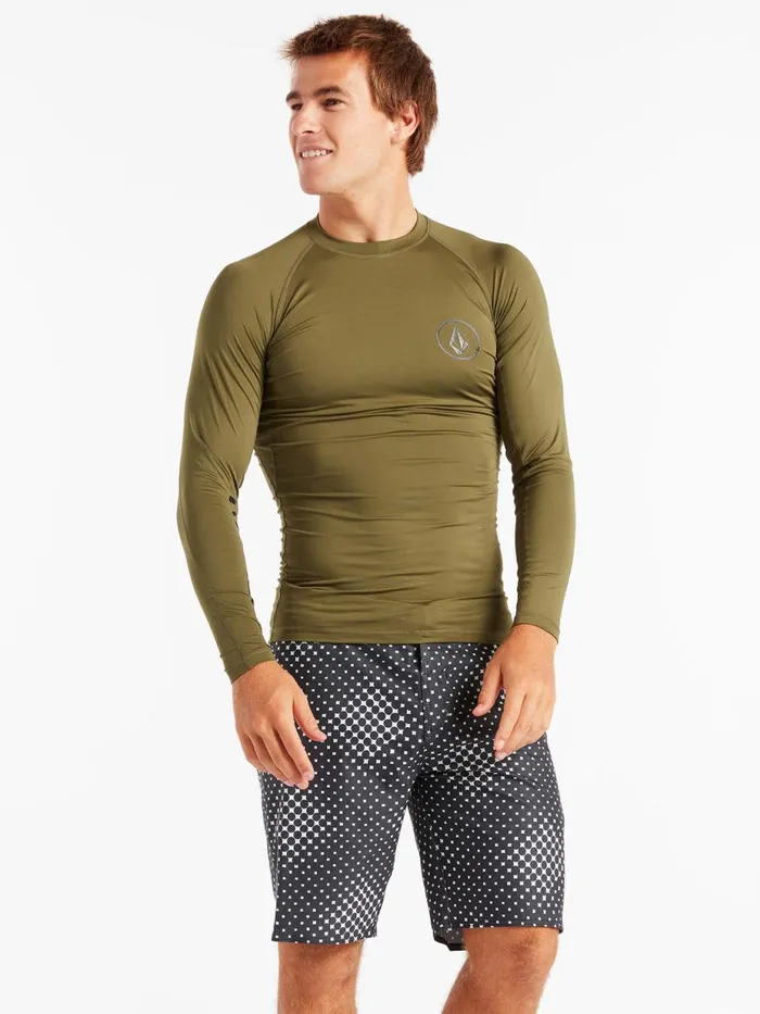 Mens TShirts and Tanks Volcom Lido Solid Long Sleeve UPF 50 Rashguard 8211 Military Mens TShirts and Tanks Volcom Lido Solid Long Sleeve UPF 50 Rashguard 8211 Military