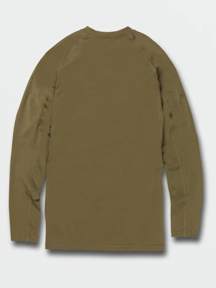 Mens TShirts and Tanks Volcom Lido Solid Long Sleeve UPF 50 Rashguard 8211 Military