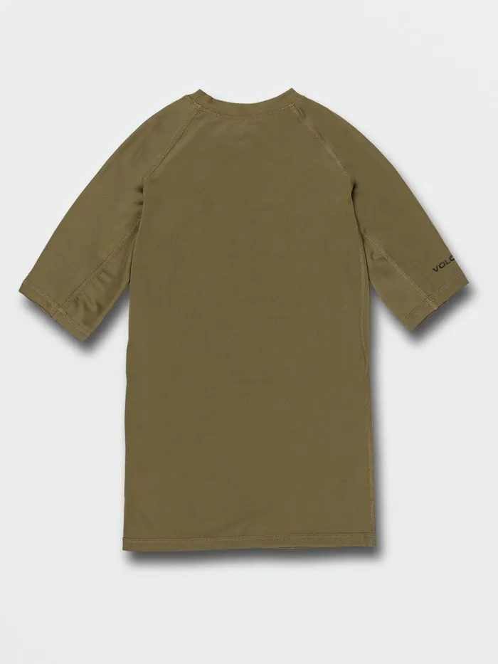 Mens TShirts and Tanks Volcom Lido Solid Short Sleeve UPF 50 Rashguard 8211 Military
