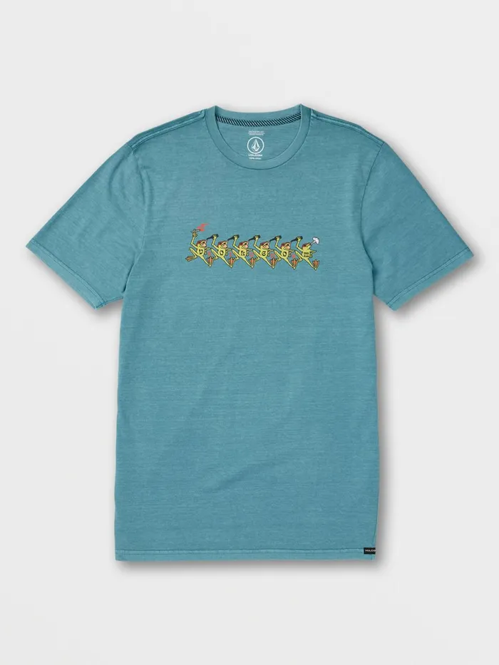 Mens TShirts and Tanks Volcom Party Frog Short Sleeve Tee 8211 Temple Teal