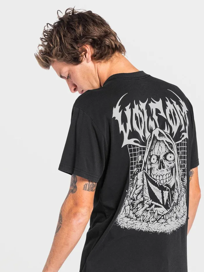 Mens TShirts and Tanks Volcom Skate Vitals Crypt Ripper Short Sleeve Tee 8211 Black