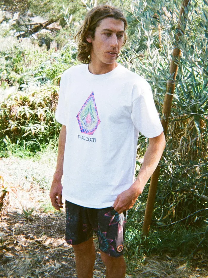Mens TShirts and Tanks Volcom Star Shields Stone Short Sleeve Tee 8211 White