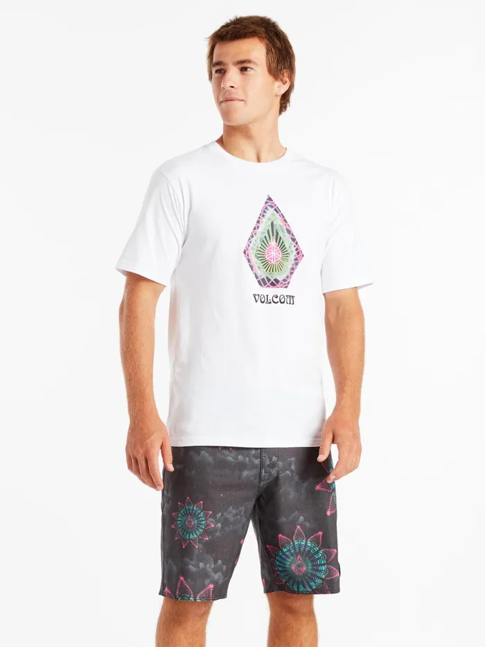 Mens TShirts and Tanks Volcom Star Shields Stone Short Sleeve Tee 8211 White