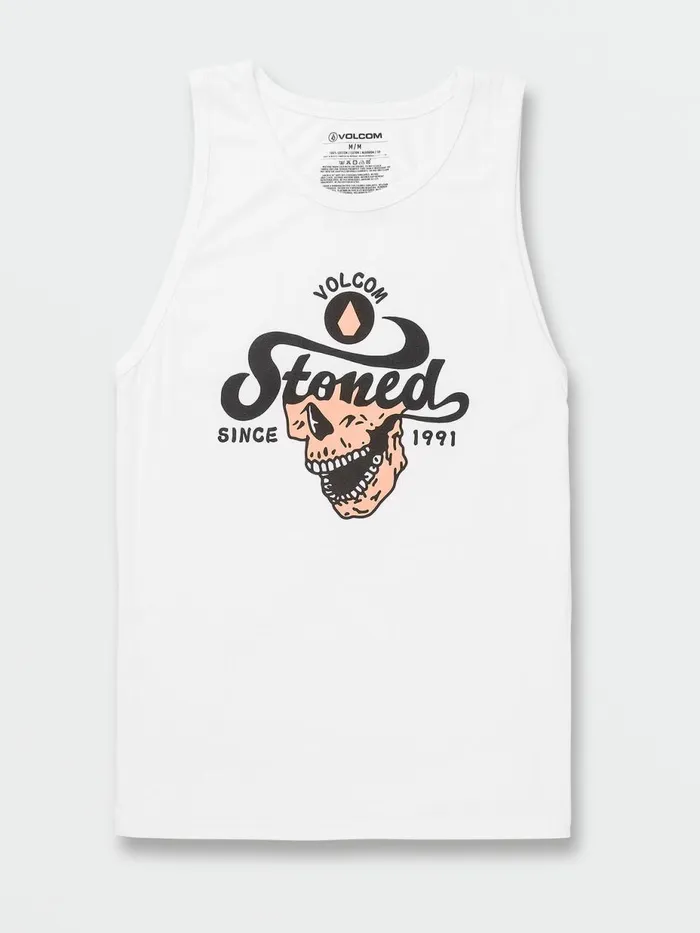 Mens TShirts and Tanks Volcom Stoned2TheBone Tank 8211 White