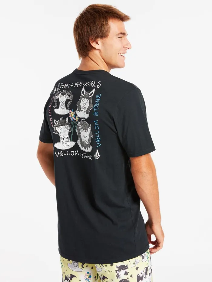 Mens TShirts and Tanks Volcom Surf Vitals Animal Short Sleeve Tee 8211 Black