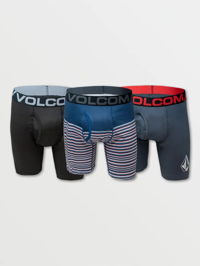 Mens Underwear Volcom Volcom 3pk Longer Leg Boxer Brief 8211 Sublimated Print Navy Stripe Mens Underwear Volcom Volcom 3pk Longer Leg Boxer Brief 8211 Sublimated Print Navy Stripe