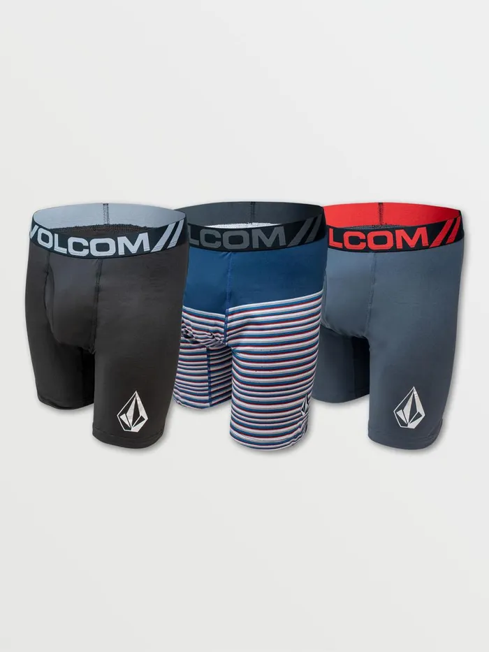 Mens Underwear Volcom Volcom 3pk Longer Leg Boxer Brief 8211 Sublimated Print Navy Stripe Mens Underwear Volcom Volcom 3pk Longer Leg Boxer Brief 8211 Sublimated Print Navy Stripe
