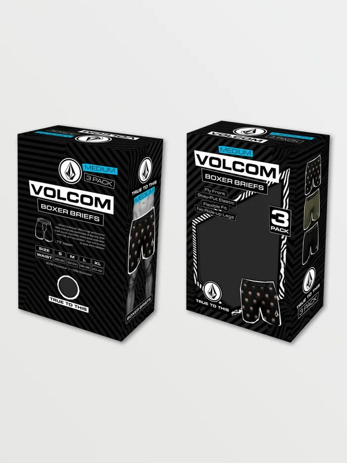 Mens Underwear Volcom Volcom 3pk Longer Leg Boxer Brief 8211 Sublimated Print Rose Skull Mens Underwear Volcom Volcom 3pk Longer Leg Boxer Brief 8211 Sublimated Print Rose Skull