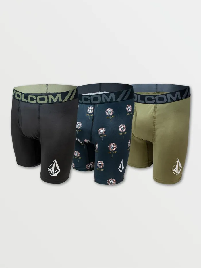 Mens Underwear Volcom Volcom 3pk Longer Leg Boxer Brief 8211 Sublimated Print Rose Skull Mens Underwear Volcom Volcom 3pk Longer Leg Boxer Brief 8211 Sublimated Print Rose Skull
