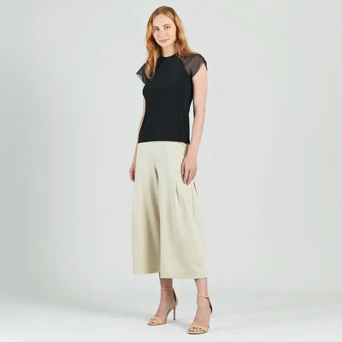 Mesh Cap Sleeve Top 8211 Black Women Clara Sunwoo Spring Collection