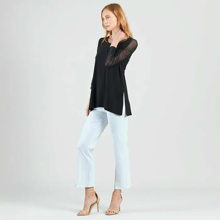 Mesh Sleeve Side Vent Tunic 8211 Black Women Clara Sunwoo Spring Collection