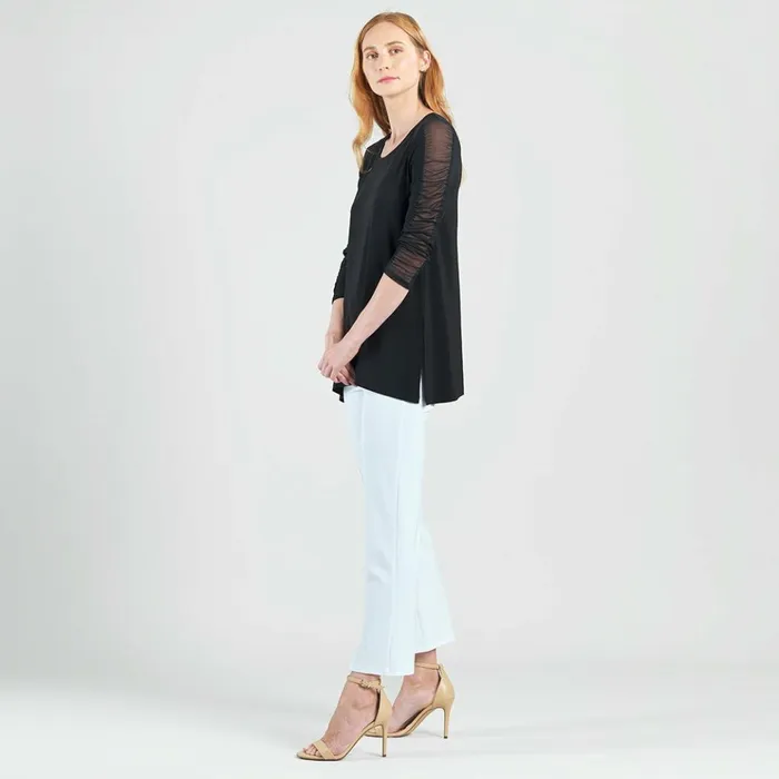Mesh Sleeve Side Vent Tunic 8211 Black Women Clara Sunwoo Spring Collection