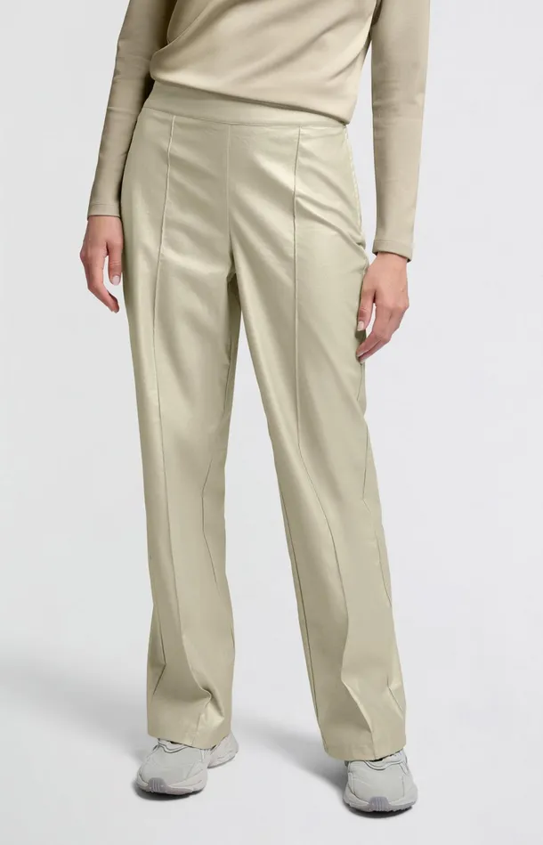Metallic Faux Leather Pants With Wide Legs And Regular Fit Metallic Gold Women YAYA Trousers Metallic Faux Leather Pants With Wide Legs And Regular Fit Metallic Gold Women YAYA Trousers