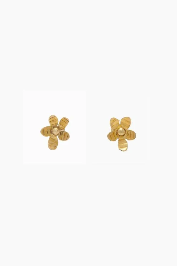 Mini Flower Stud Earring Brass Women Ulla Johnson Jewelry