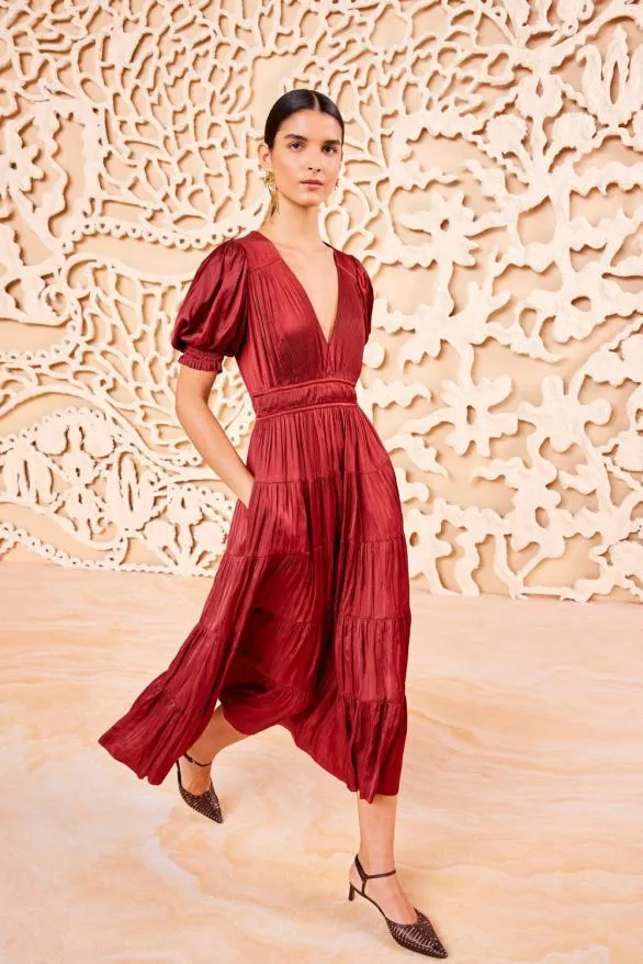 Mirabelle Dress Claret Women Ulla Johnson Dresses