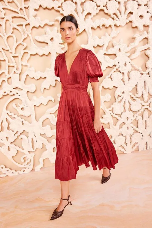 Mirabelle Dress Claret Women Ulla Johnson Dresses Mirabelle Dress Claret Women Ulla Johnson Dresses