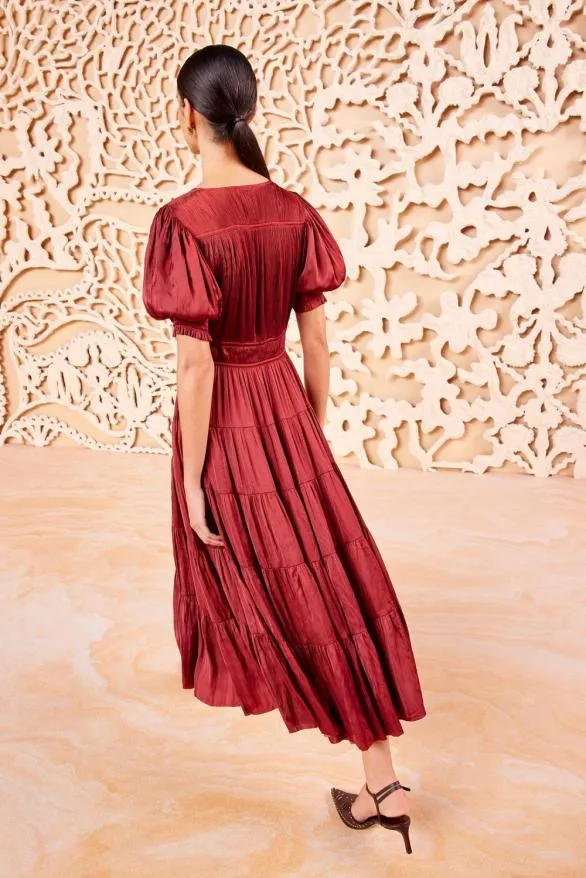 Mirabelle Dress Claret Women Ulla Johnson Dresses Mirabelle Dress Claret Women Ulla Johnson Dresses