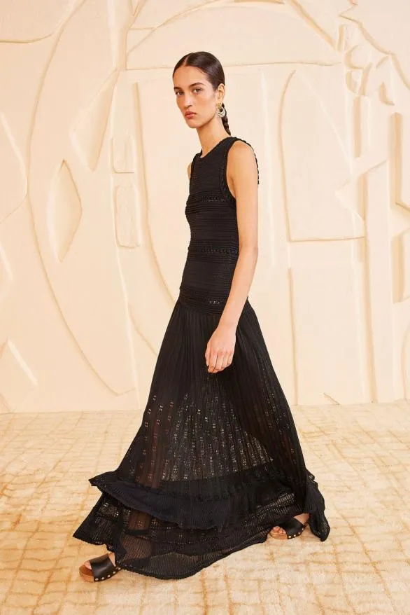 Mireille Dress Noir Women Ulla Johnson Dresses Mireille Dress Noir Women Ulla Johnson Dresses
