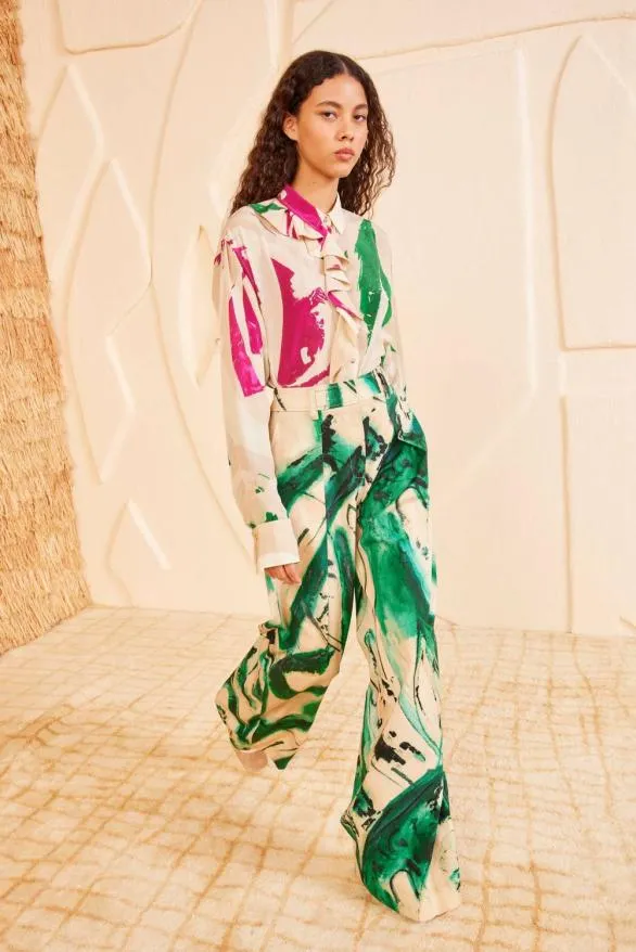Mitchell Pant Portrait In Green Women Ulla Johnson Pants And Jumpsuits