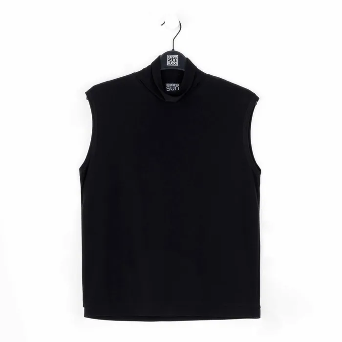Mock Neck Box Tank 8211 Black Women Clara Sunwoo Modern Basics