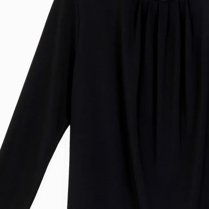 Mock Neck Pleated Detail Top 8211 Black Women Clara Sunwoo Tops Tunics