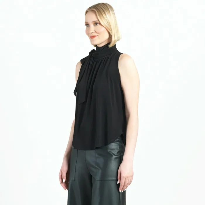 Mock NeckTie Detail Top 8211 Black Women Clara Sunwoo Tops Tunics