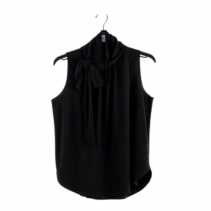 Mock NeckTie Detail Top 8211 Black Women Clara Sunwoo Tops Tunics