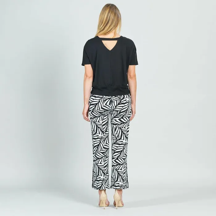 Modal Cotton Knit 8211 VBack CutOut Top 8211 Black 8211 Final Sale Women Clara Sunwoo Tops Tunics