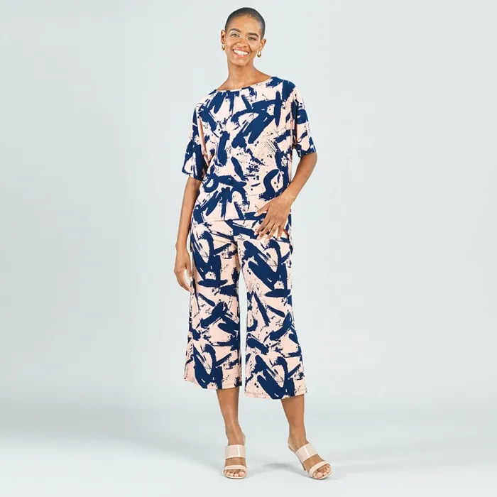 Modern Gaucho Pant 8211 Splash Stroke 8211 Final Sale Women Clara Sunwoo Pants Skirts