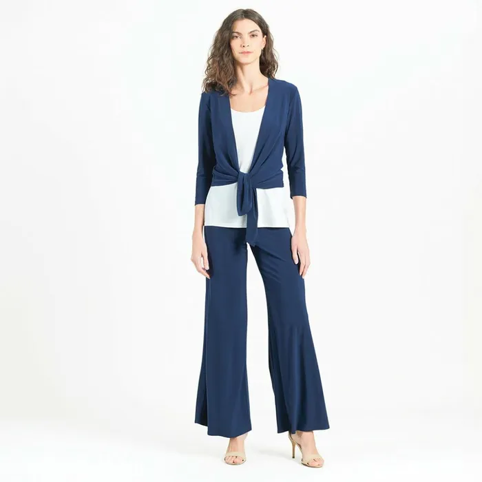 Modern Tie Front Cardigan 8211 Navy Women Clara Sunwoo Jackets Cardigans