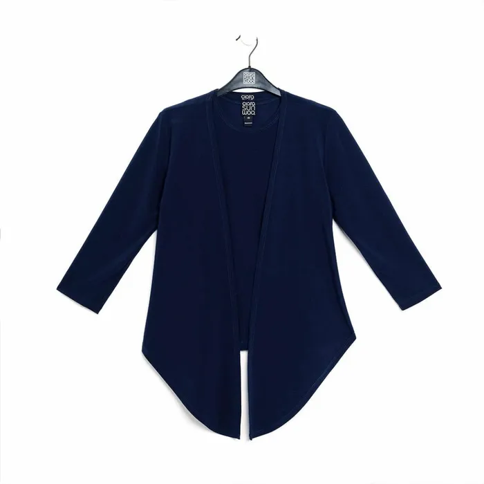 Modern Tie Front Cardigan 8211 Navy Women Clara Sunwoo Jackets Cardigans