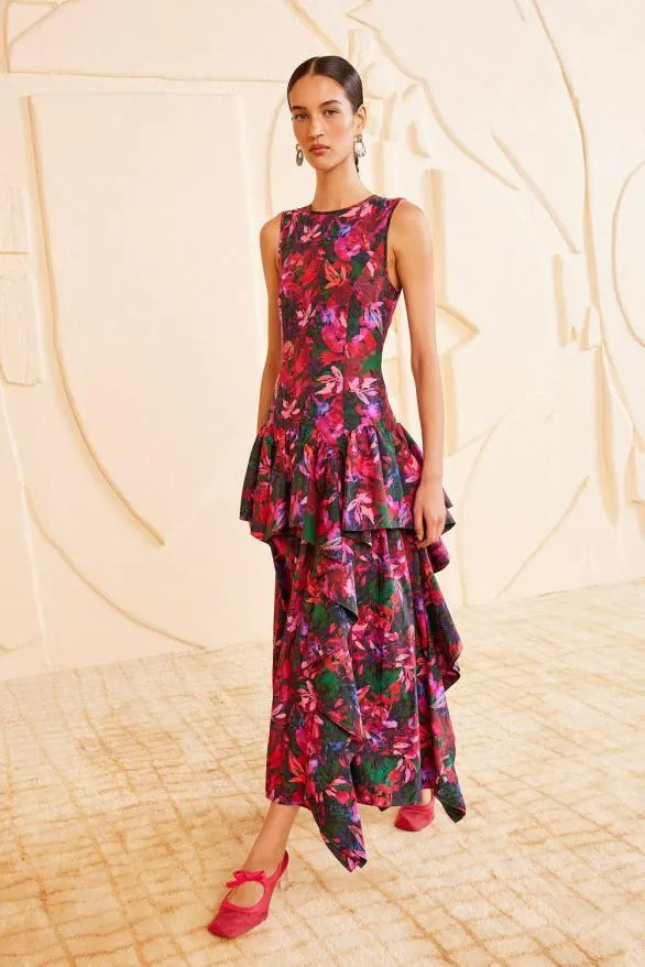 Mural Dress Hibiscus Women Ulla Johnson Dresses Mural Dress Hibiscus Women Ulla Johnson Dresses