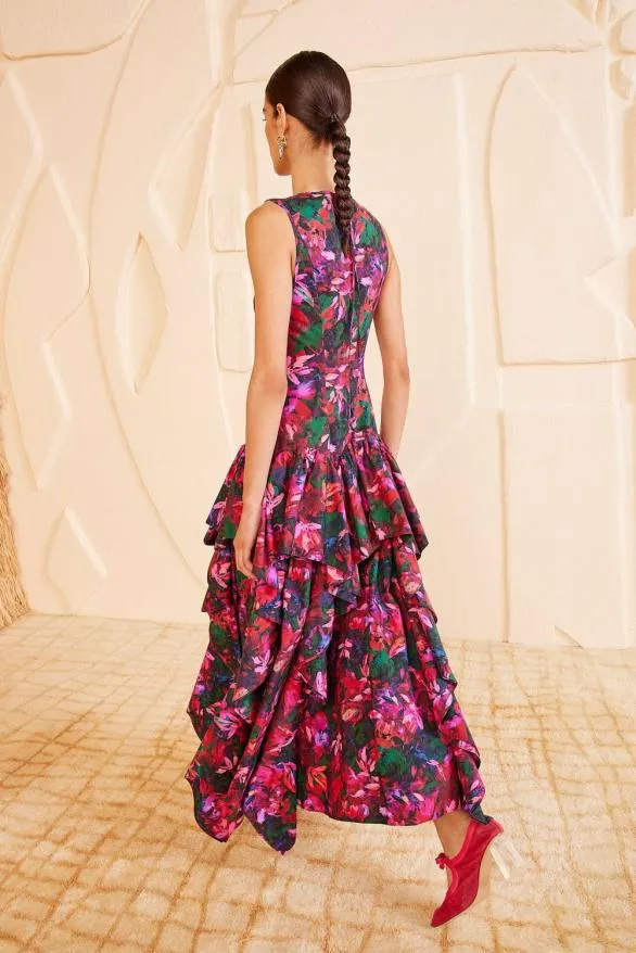 Mural Dress Hibiscus Women Ulla Johnson Dresses Mural Dress Hibiscus Women Ulla Johnson Dresses
