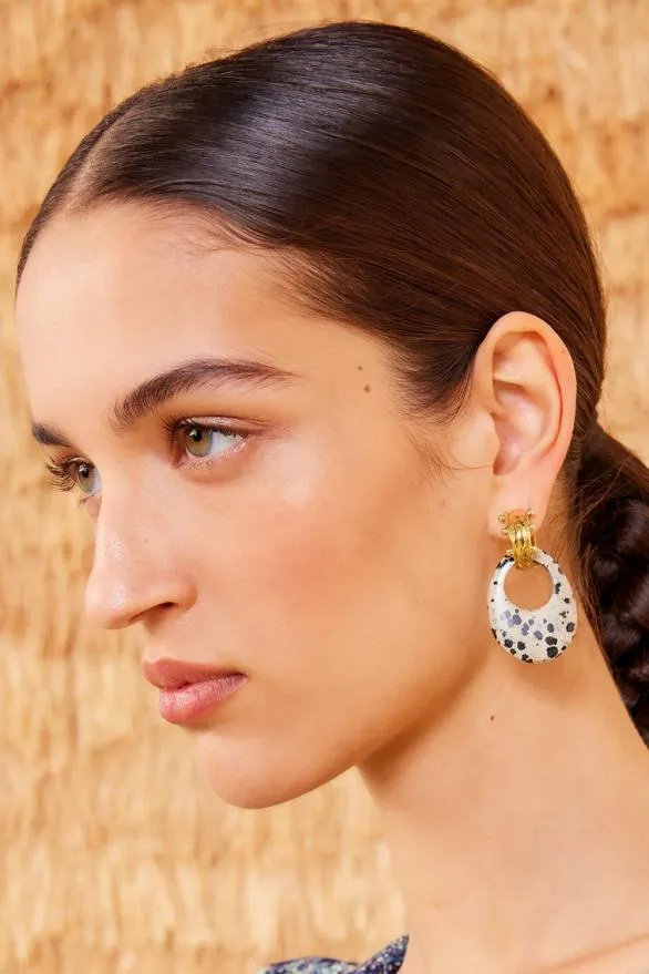Nalani Geo Stone Earring Dalmation Jasper Women Ulla Johnson Jewelry