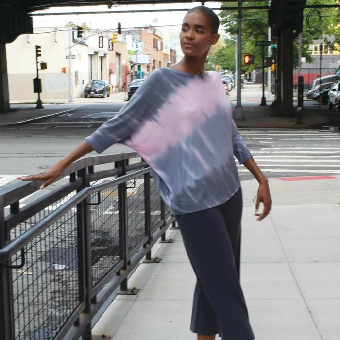 Ombre Print Half and Half Sleeve Top 8211 GreyBlush 8211 Final Sale Women Clara Sunwoo Tops Tunics Ombre Print Half and Half Sleeve Top 8211 GreyBlush 8211 Final Sale Women Clara Sunwoo Tops Tunics