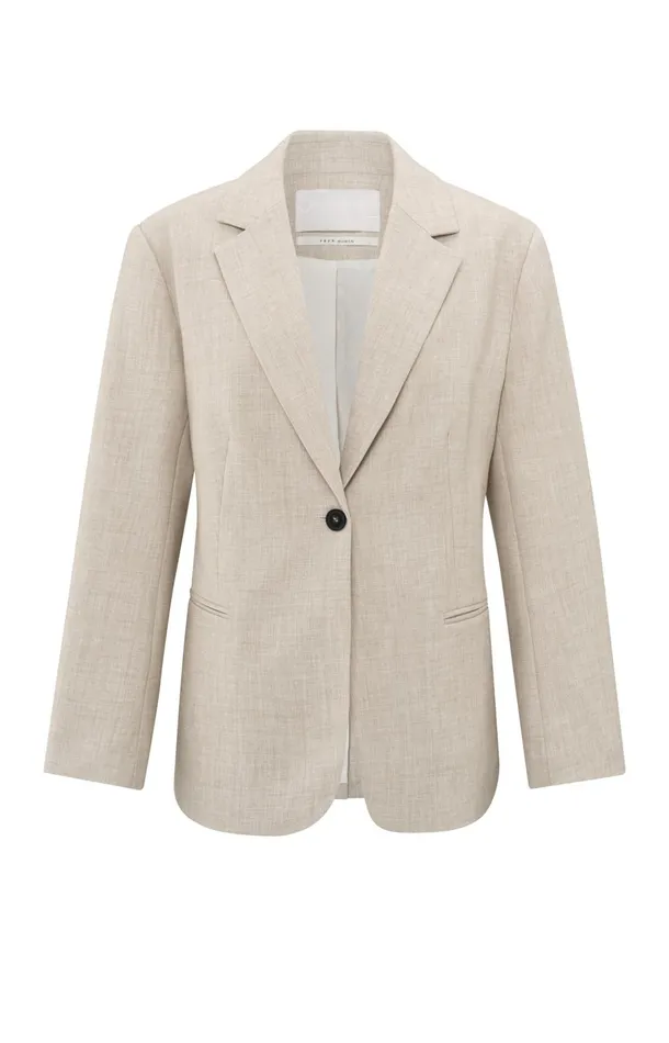 Oversized Blazer With Belt And Classic Lapels Safari Melange Women YAYA Blazers Oversized Blazer With Belt And Classic Lapels Safari Melange Women YAYA Blazers
