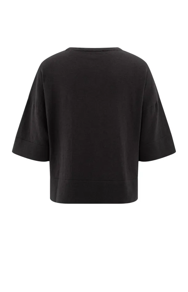 Oversized Fine Knitted Tshirt With Midlength Sleeves Phantom Women YAYA Tshirts Oversized Fine Knitted Tshirt With Midlength Sleeves Phantom Women YAYA Tshirts