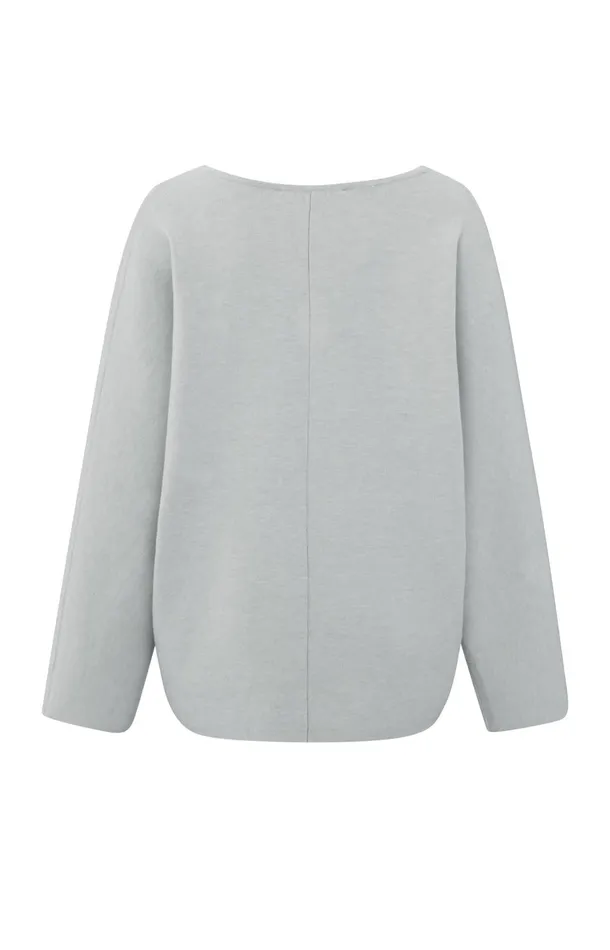 Oversized Sweater With Vneck And Long Sleeves Harbor Mist Grey Women YAYA Sweaters Oversized Sweater With Vneck And Long Sleeves Harbor Mist Grey Women YAYA Sweaters