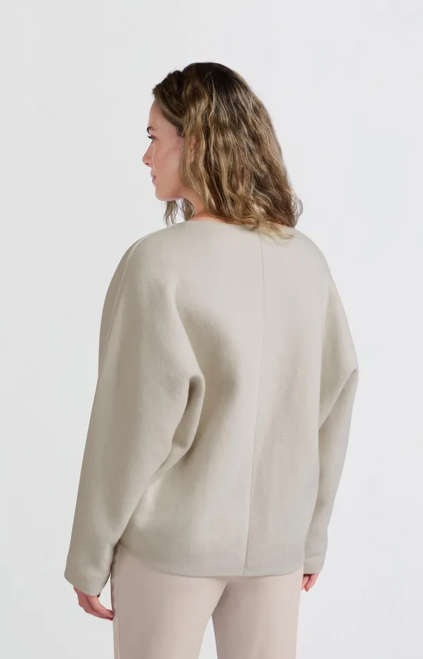 Oversized Sweater With Vneck And Long Sleeves Pumice Stone Beige Women YAYA Sweaters Oversized Sweater With Vneck And Long Sleeves Pumice Stone Beige Women YAYA Sweaters