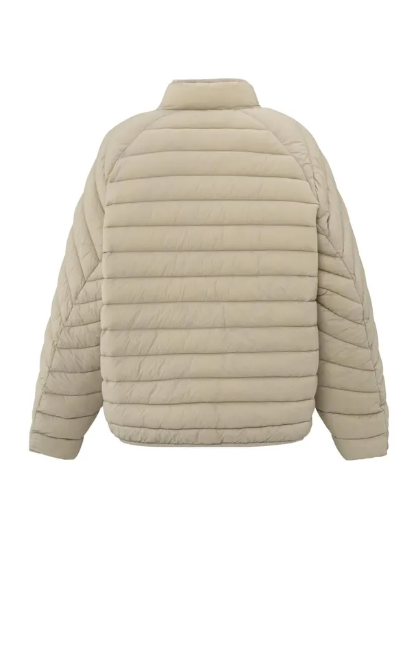 Padded Kimono Jacket With Button Details Feather Grey Women YAYA Coats Padded Kimono Jacket With Button Details Feather Grey Women YAYA Coats