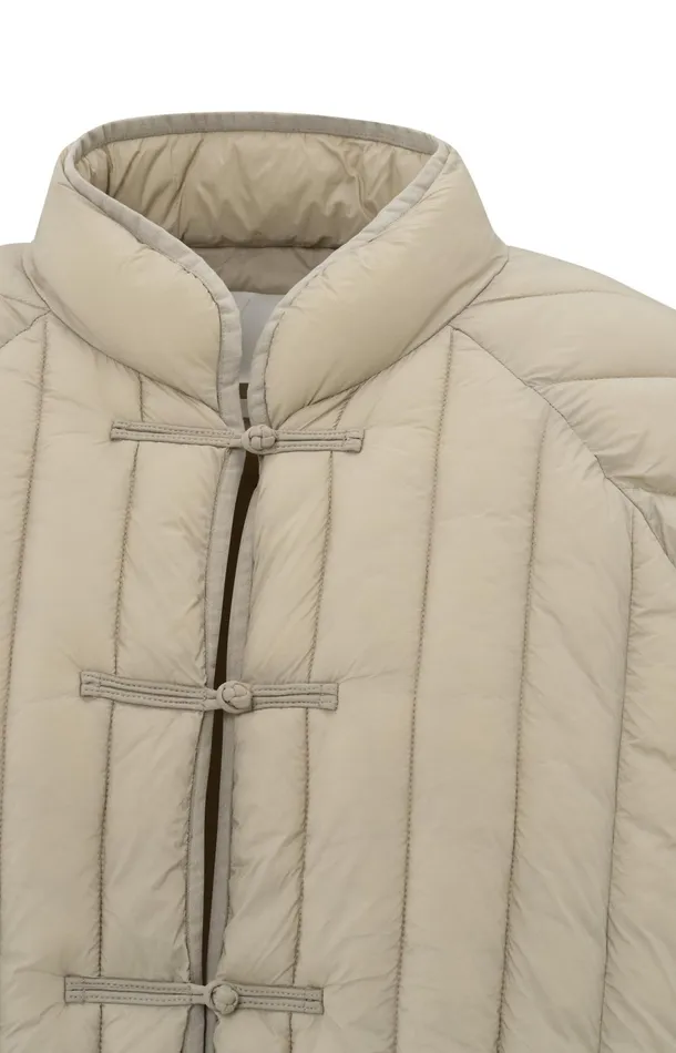Padded Kimono Jacket With Button Details Feather Grey Women YAYA Coats Padded Kimono Jacket With Button Details Feather Grey Women YAYA Coats