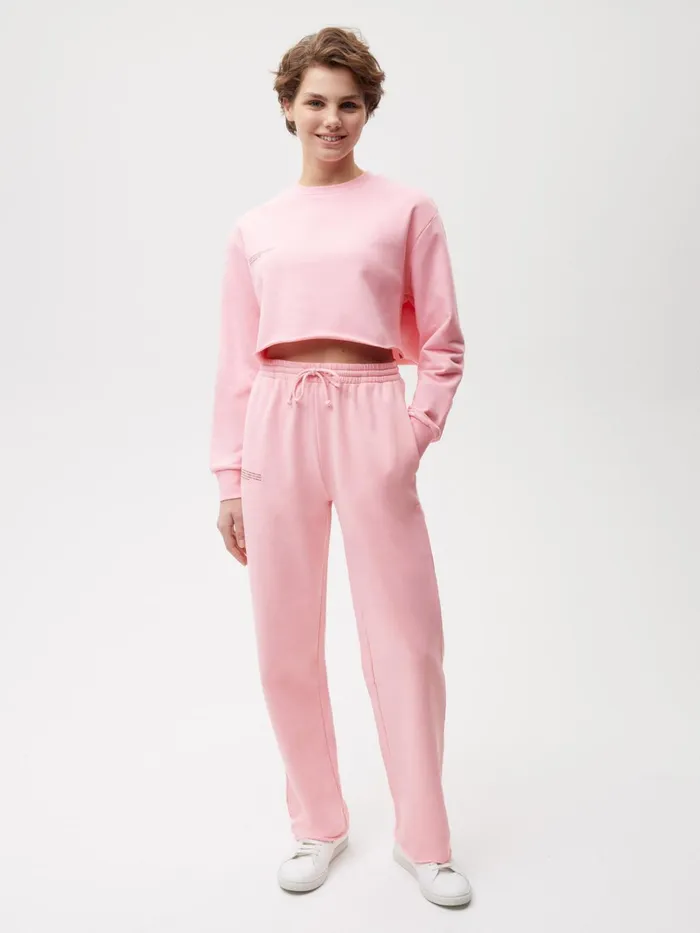 PANGAIA 365 Cropped Sweatshirt Sakura Pink Women Sweatshirts