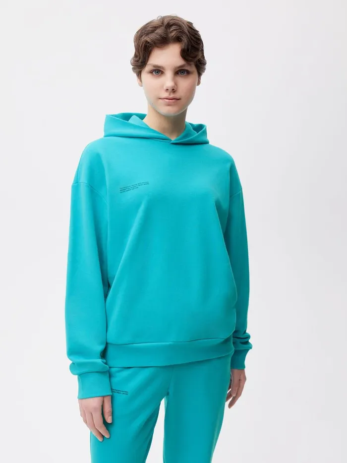 PANGAIA 365 Seasonal Hoodie Peacock Blue Women Hoodies