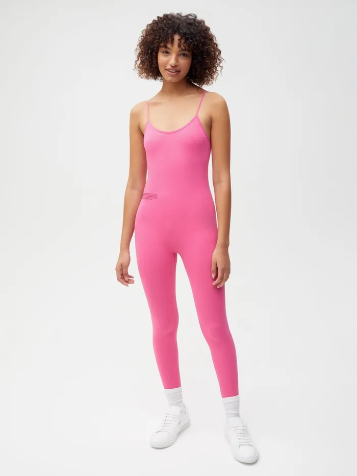 PANGAIA Activewear Jumpsuit Flamingo Pink Women Dresses and Jumpsuits