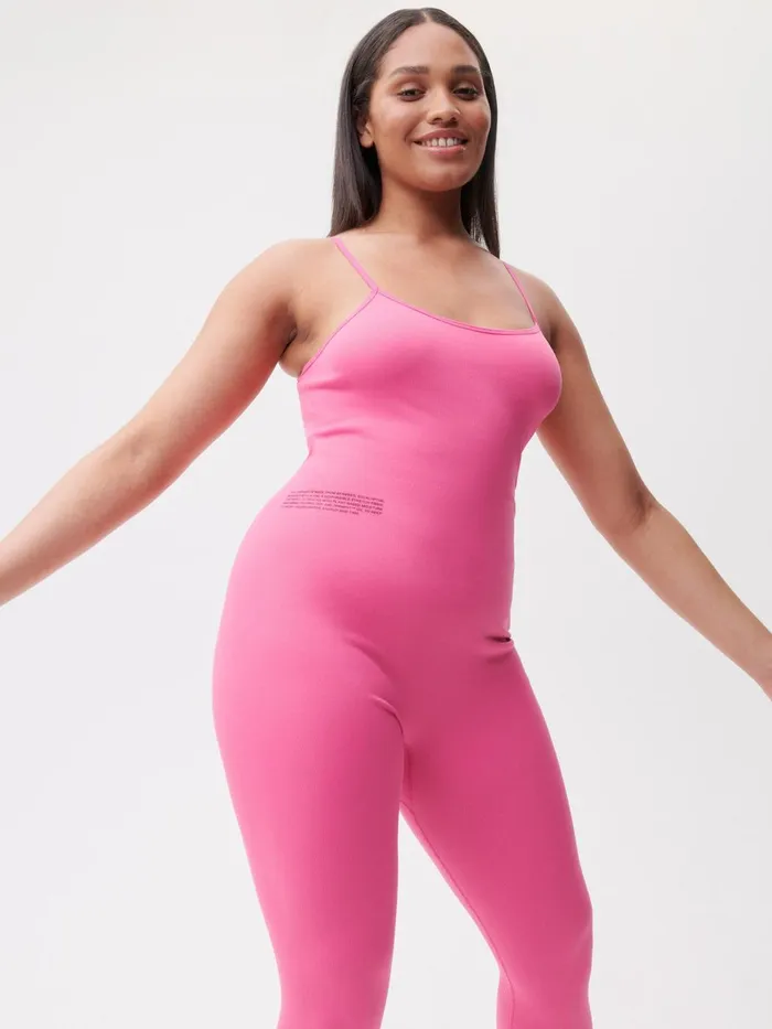 PANGAIA Activewear Jumpsuit Flamingo Pink Women Dresses and Jumpsuits