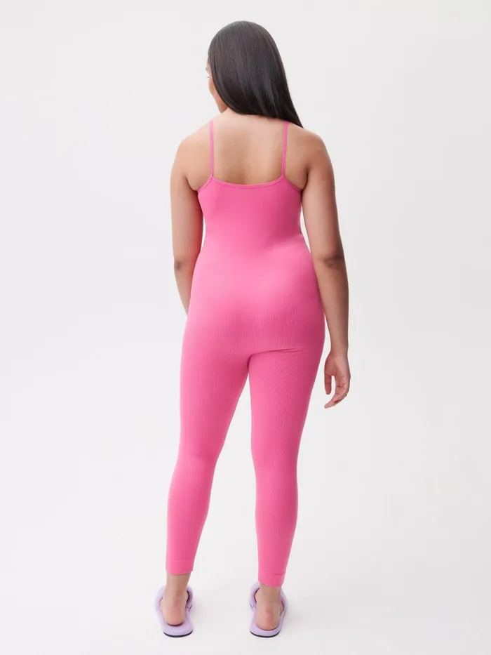 PANGAIA Activewear Jumpsuit Flamingo Pink Women Dresses and Jumpsuits